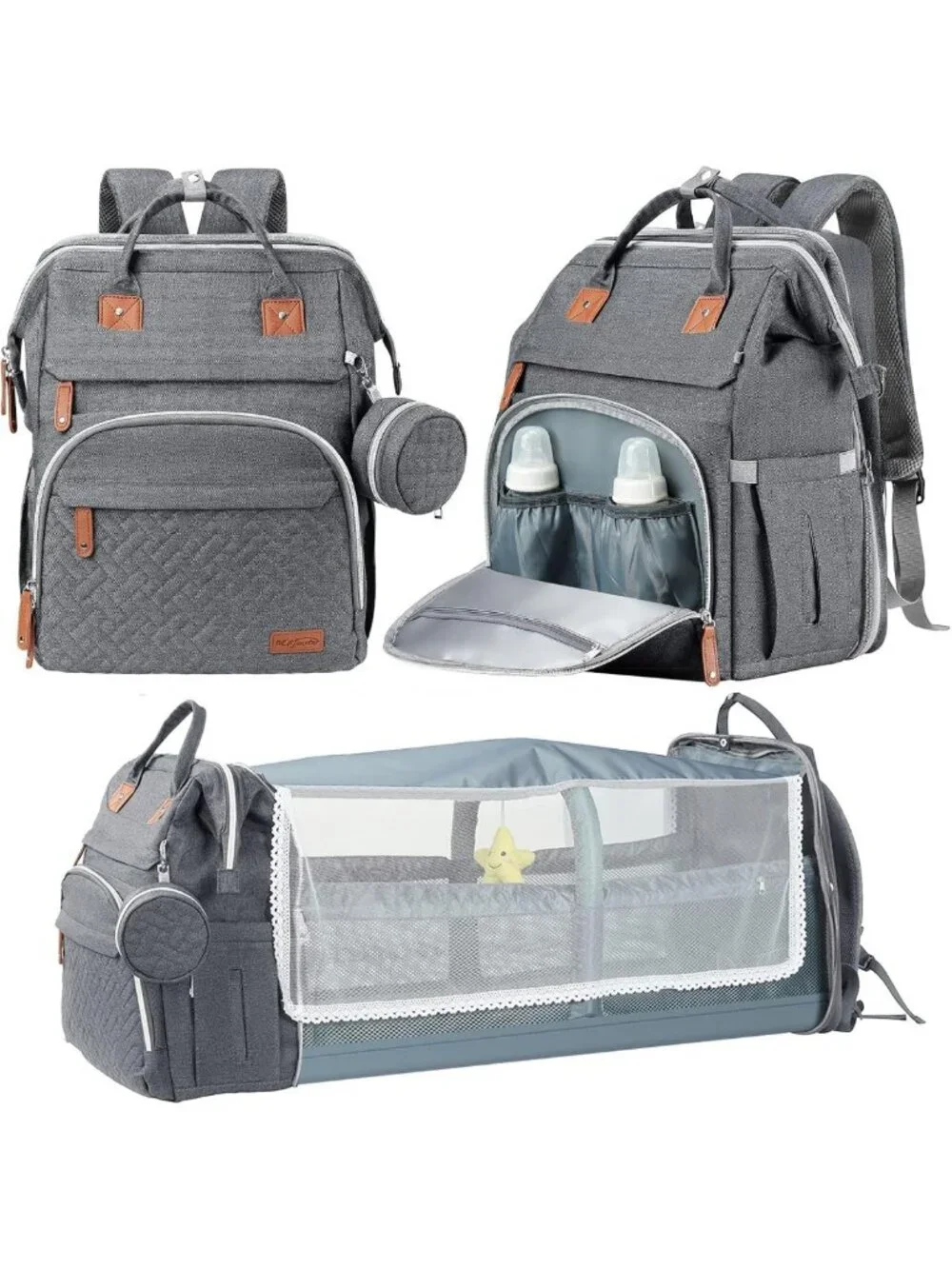 Large Capacity Baby Diaper Bag Backpack with Changing Station, USB Port